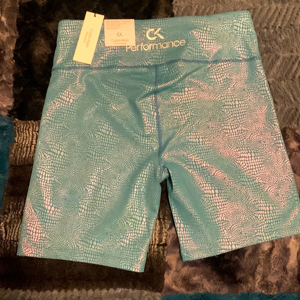 Teal Calvin Klein Women’s 7” Biker Shorts